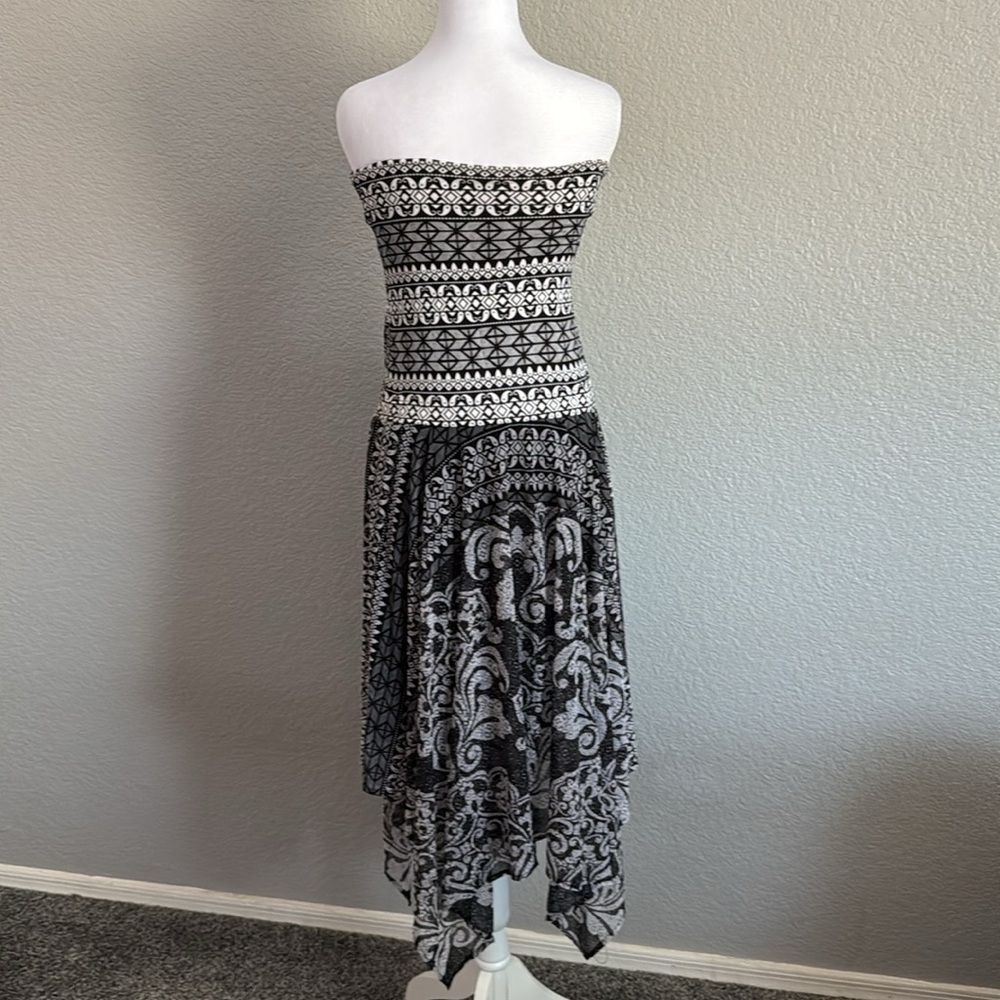INC Intl’ Concepts Black/White Asymmetrical convertible dress/skirt Maxi Skirt - Picture 6 of 6